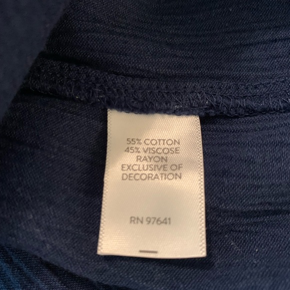 J Jill Blue Crepe Floral Women's Dress with Embroidered Sleeves Size M NWT - Picture 10 of 10